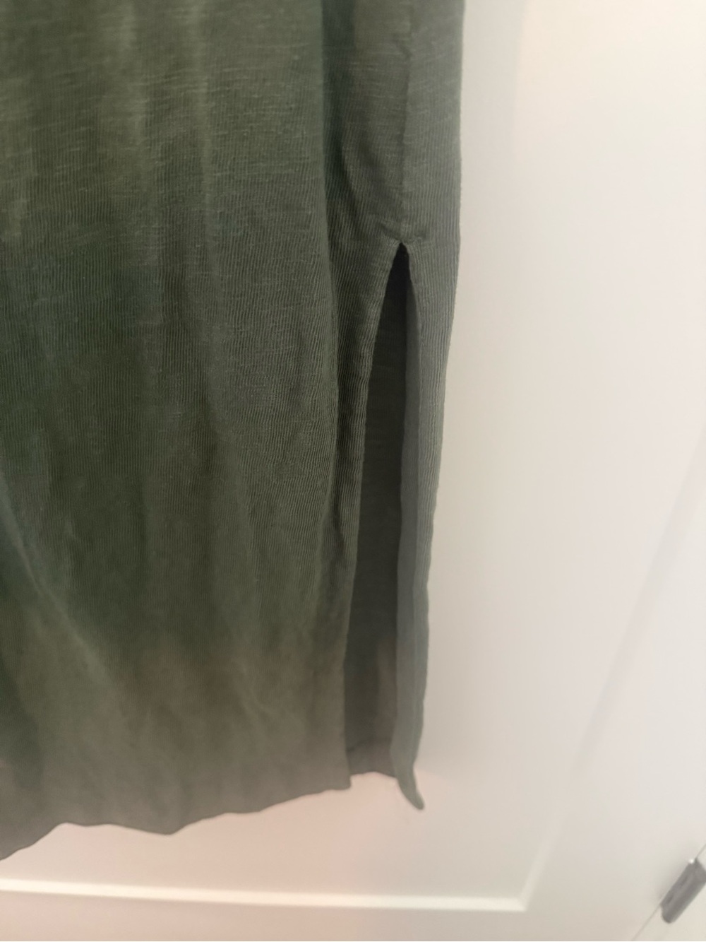Lou & Grey Olive Green Maxi Skirt with Side Slit